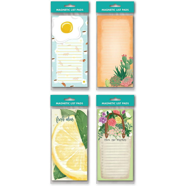 B-THERE Bundle of 4 Magnetic List Pad Notepad with Magnetic For Grocery,...